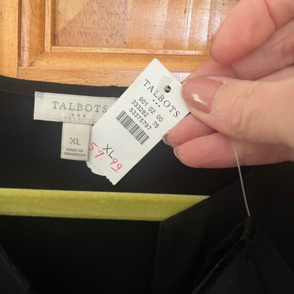 NWT Talbots women’s blouse xlarge black
